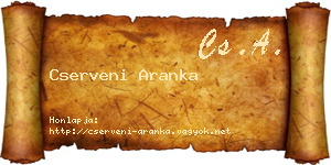 Cserveni Aranka névjegykártya